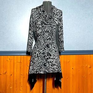 Cowl neck jersey dress